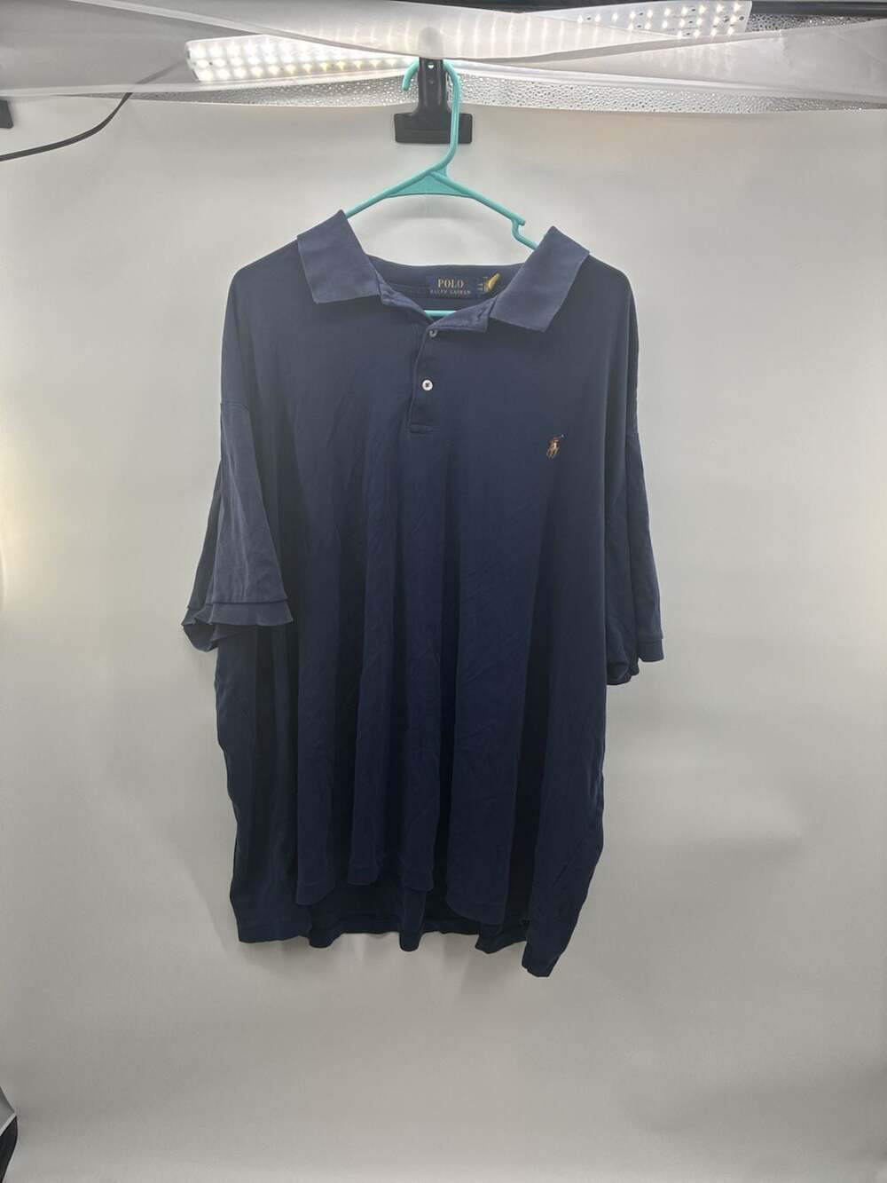 Ralph Lauren Navy Blue Polo Shirt Mens 4XB Short Sleeve Golf Flesh Pony Big